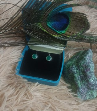 Green Jade Silver Stud
